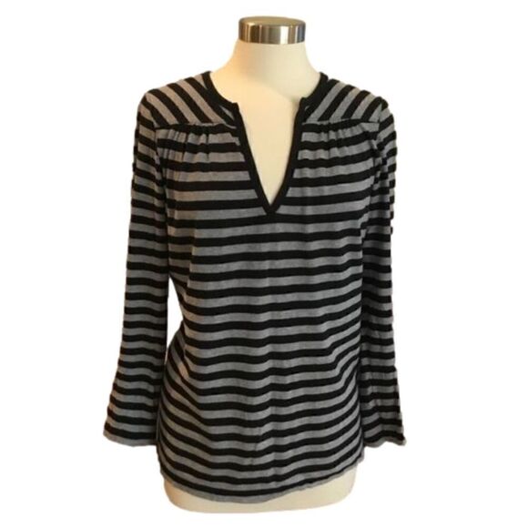 LONG SLEEVES NY & C SPORT STRIPES BLACK AND GRAY T-SHIRT - Picture 2 of 7